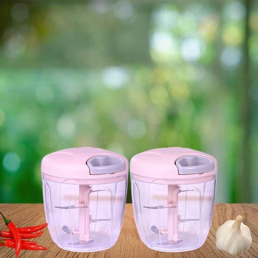 hachoir manuel à viande mini robot deux pieces rose
